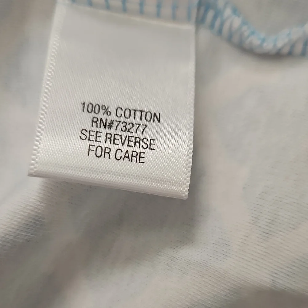 Croft & Barrow Blue and White Short Sleeve Classic Cotton Tee XL - Picture 3 of 7